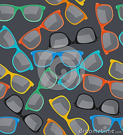 Glasses Hipster Style Background Pattern. Vector Vector Illustration