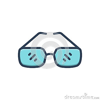 Color illustration icon for Glasses, spec and protection Vector Illustration