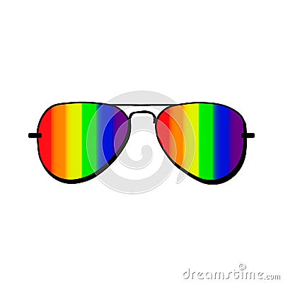 Glasses with LGBT symbols. Vector Vector Illustration