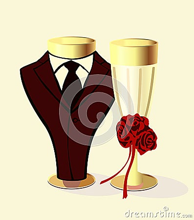 Glasses for the newly married Vector Illustration