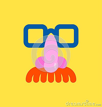 Glasses nose and mustache. April Fools Day Mask. funny disguise mask Vector Illustration