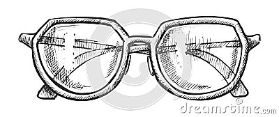 Glasses For Reading Accessory Monochrome Vector Vector Illustration