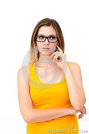 Glasses reflects on white background Stock Photo