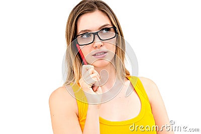 Glasses reflects on white background Stock Photo