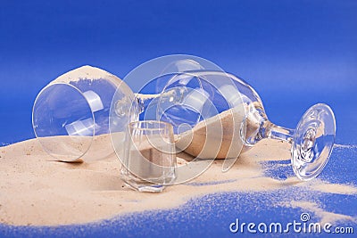 Glasses with sand Stock Photo
