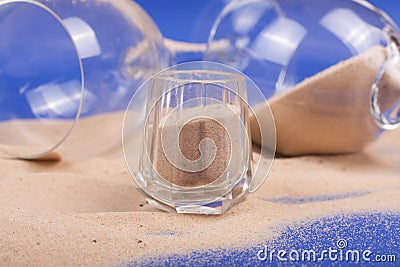 Glasses with sand Stock Photo