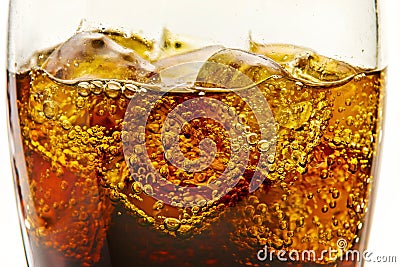 Glasses with soda and ice cubes Stock Photo