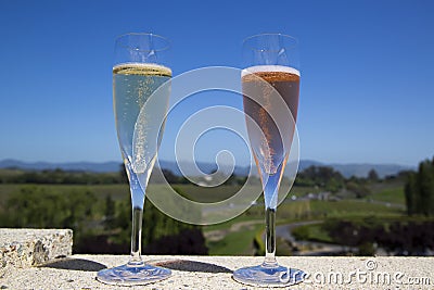 Glasses with sparkling wine Stock Photo
