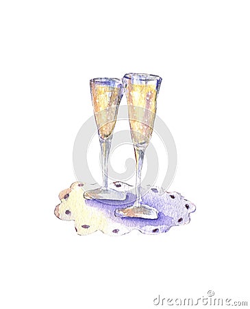 Glasses with sparkling wine Stock Photo