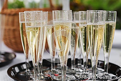 Glasses of sparkling wine Stock Photo