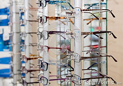 Glasses in a store Editorial Stock Photo