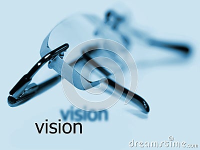Glasses vision word eye exam Stock Photo