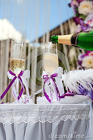 Glasses and wedding Stock Photo