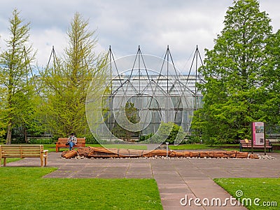A glasshouse at the Royal Botanic Gardens, a public park in Edinburgh, Scotland, UK. Editorial Stock Photo