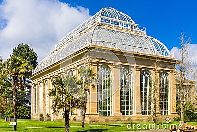 Glasshouse at the Royal Botanical Gardens in public park Edinbu Stock Photo