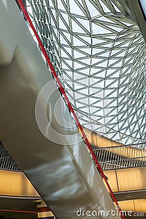 Glasswork inside the myZeil center Editorial Stock Photo