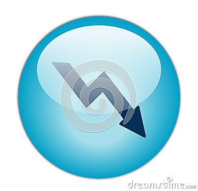 Glassy Blue Loss Icon Stock Photo