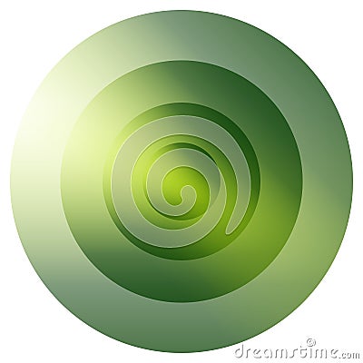 Glassy colorful radiating, concentric circles element. Glowing b Vector Illustration