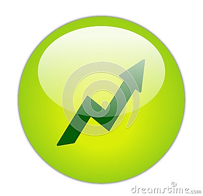 Glassy Green Profit Icon Stock Photo