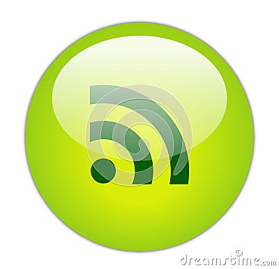 Glassy Green RSS Icon Editorial Stock Photo