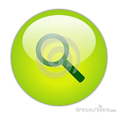 Glassy Green Search Icon Stock Photo