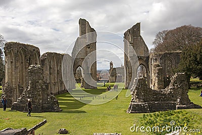 Glastonbury Abbey ruins Editorial Stock Photo