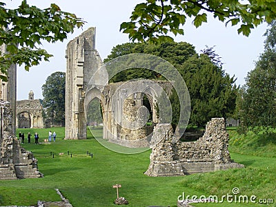 Glastonbury Abbey, Somerset England Editorial Stock Photo