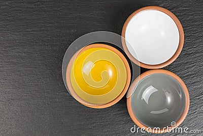 Glazed ceramic bowls Stock Photo