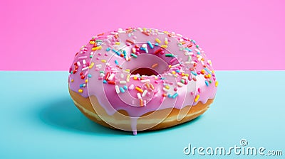 glazed color donut food Cartoon Illustration