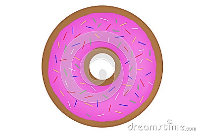 Glazed donut snack clip art sweet food breakfast candy Stock Photo