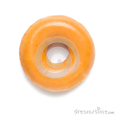 Glazed Donut on White Stock Photo