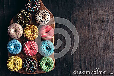 Glazed mini donuts Stock Photo