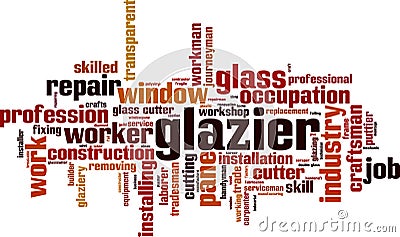 Glazier word cloud Vector Illustration