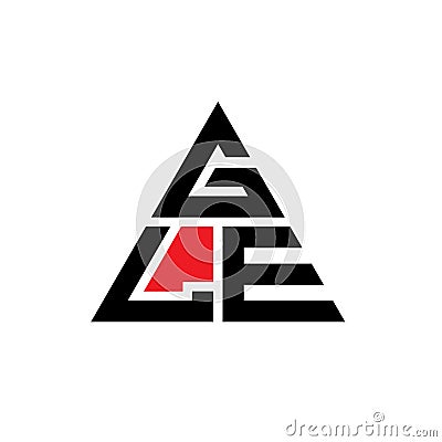 GLE triangle letter logo design with triangle shape. GLE triangle logo design monogram. GLE triangle vector logo template with red Vector Illustration