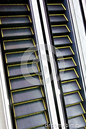 Gleam of automatic escalator Stock Photo