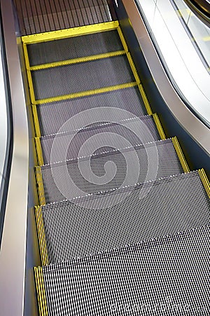 Gleam of automatic escalator Stock Photo