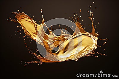 Gleaming Splash golden oily. Generate Ai Stock Photo