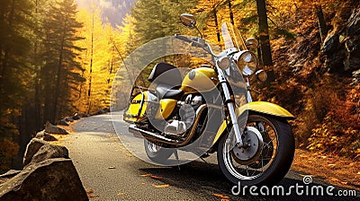 A gleaming vintage motorcycle, polished to perfection, exudes timeless charm Stock Photo