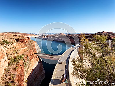 Glen Canyon hydropower Dam on the Colorado River in Arizona Stock Photo