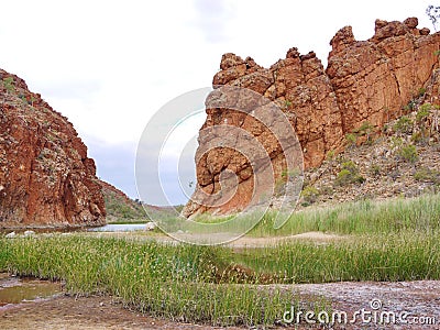 The Glen Helen, gorge in the Mcdonnell ranges Stock Photo