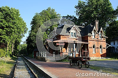 Glen Mills Train Station of SEPTA of Pennsylvania Stock Photo