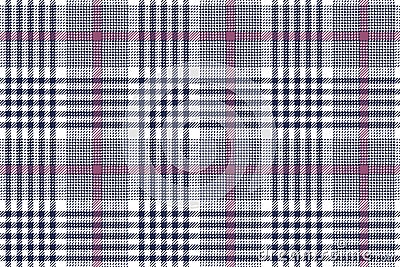 Glen plaid pattern vector in blue, pink, white. Seamless tweed checks for skirt, coat, jacket, or other modern womenswear fashion. Vector Illustration