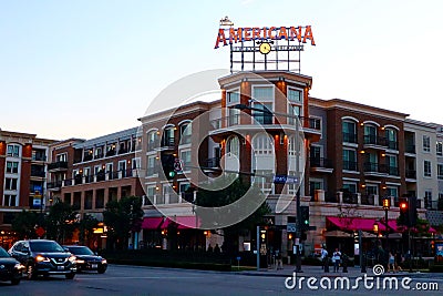 Glendale, California - THE AMERICANA AT BRAND, shopping, dining, entertainment and residential complex in Glendale Editorial Stock Photo