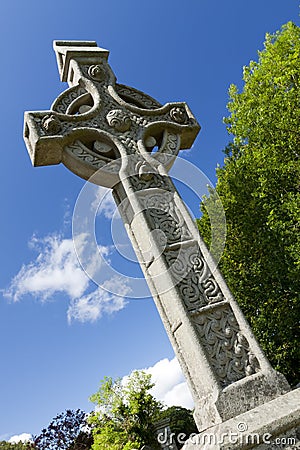 Glendalough cross, Ireland Stock Photo