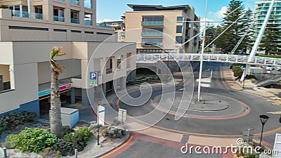 GLENELG, AUSTRALIA - SEPTEMBER 14, 2018: Aerial view of buildings along the coast Editorial Stock Photo