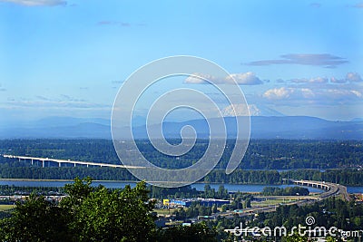 Glenn Jackson I-205 Bridge Under Mt St Helens Stock Photo