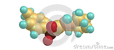 Gliclazide molecular structure isolated on white Cartoon Illustration