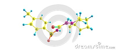 Gliclazide molecular structure isolated on white Cartoon Illustration