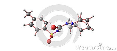 Gliclazide molecular structure isolated on white Cartoon Illustration