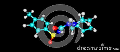 Gliclazide molecular structure isolated on white Cartoon Illustration